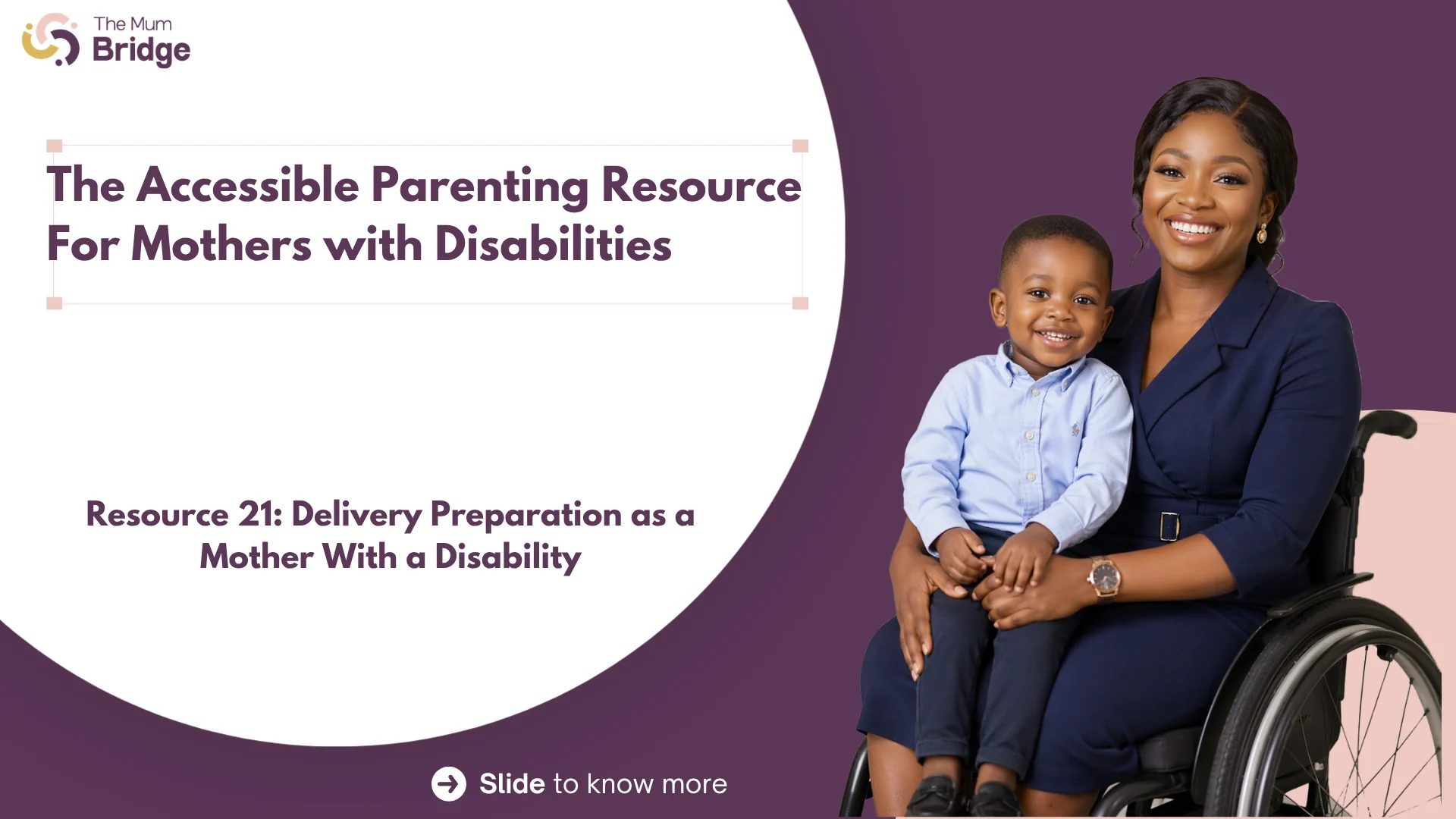 Cover slide for Resource 21: Delivery Preparation as a Mother With a Disability